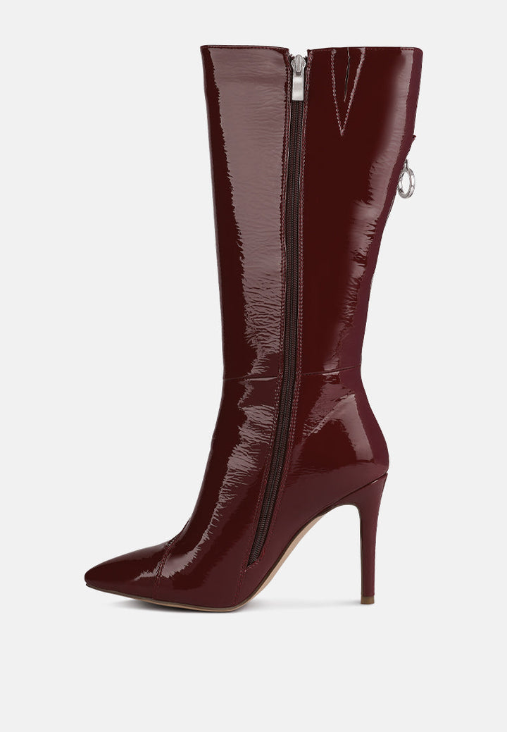 tsaroh zip around calf boot by ruw#color_burgundy