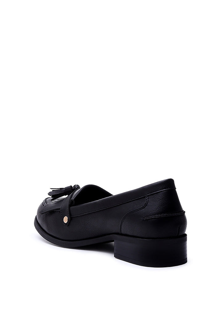 kaya tassel women's loafers#color_black