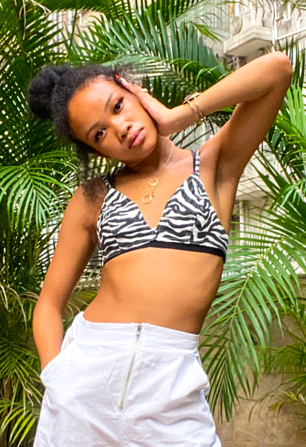 tiger print bralette#color_black