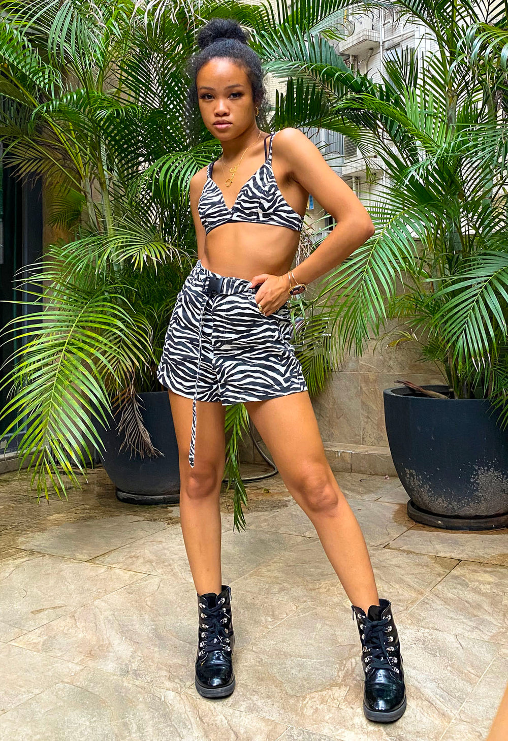 tiger print shorts#color_tiger-print