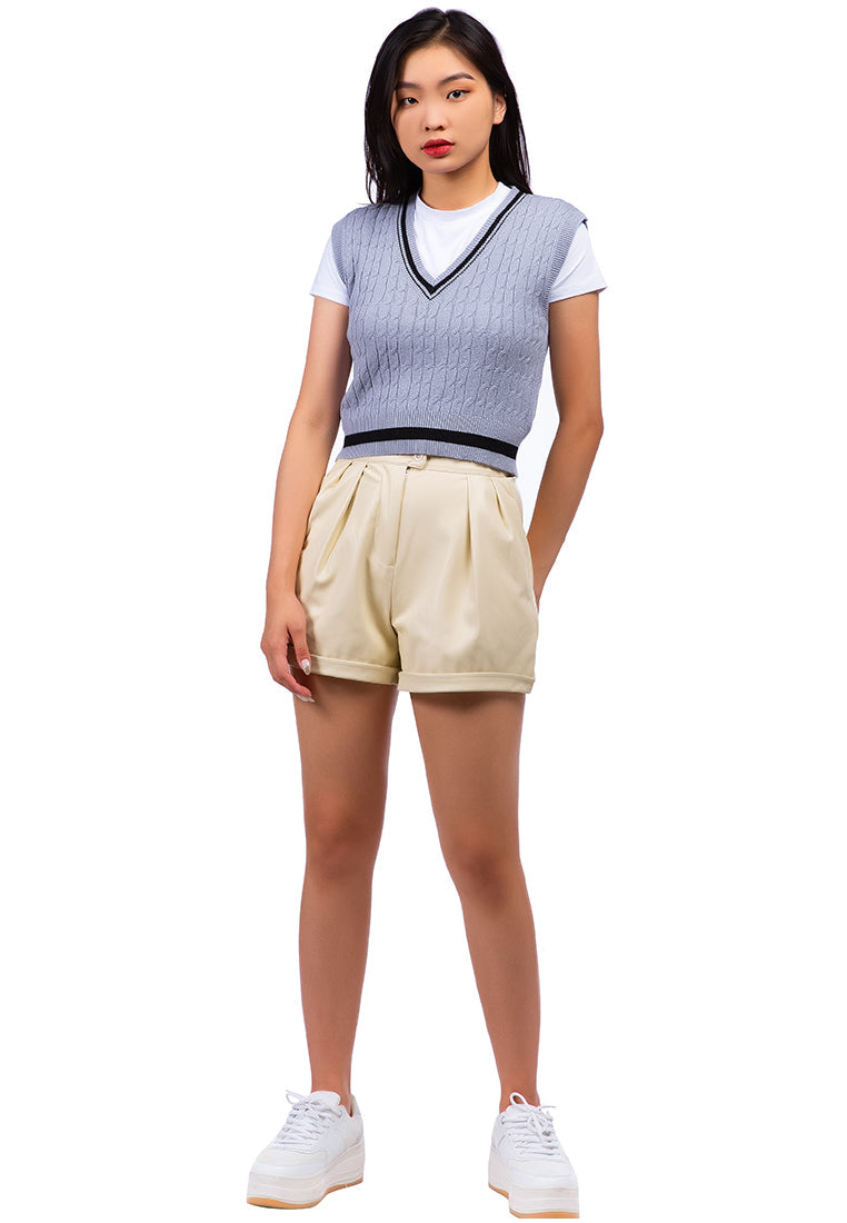 v-neck cable knit vest sweater#color_dusty-blue