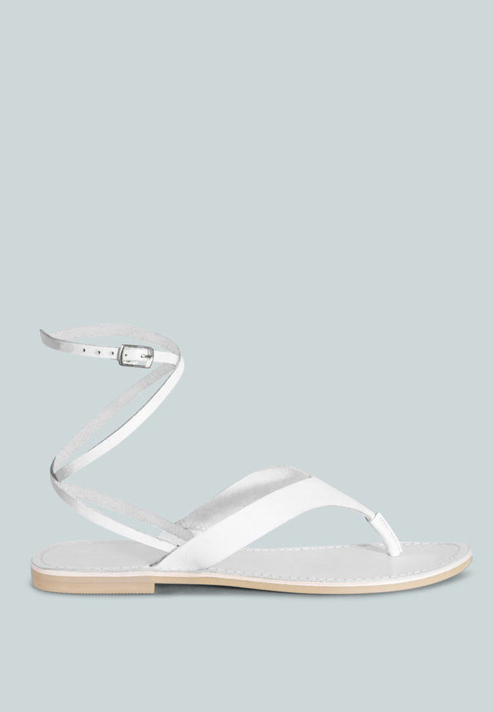 wrap-up tie around flat sandals by ruw#color_white