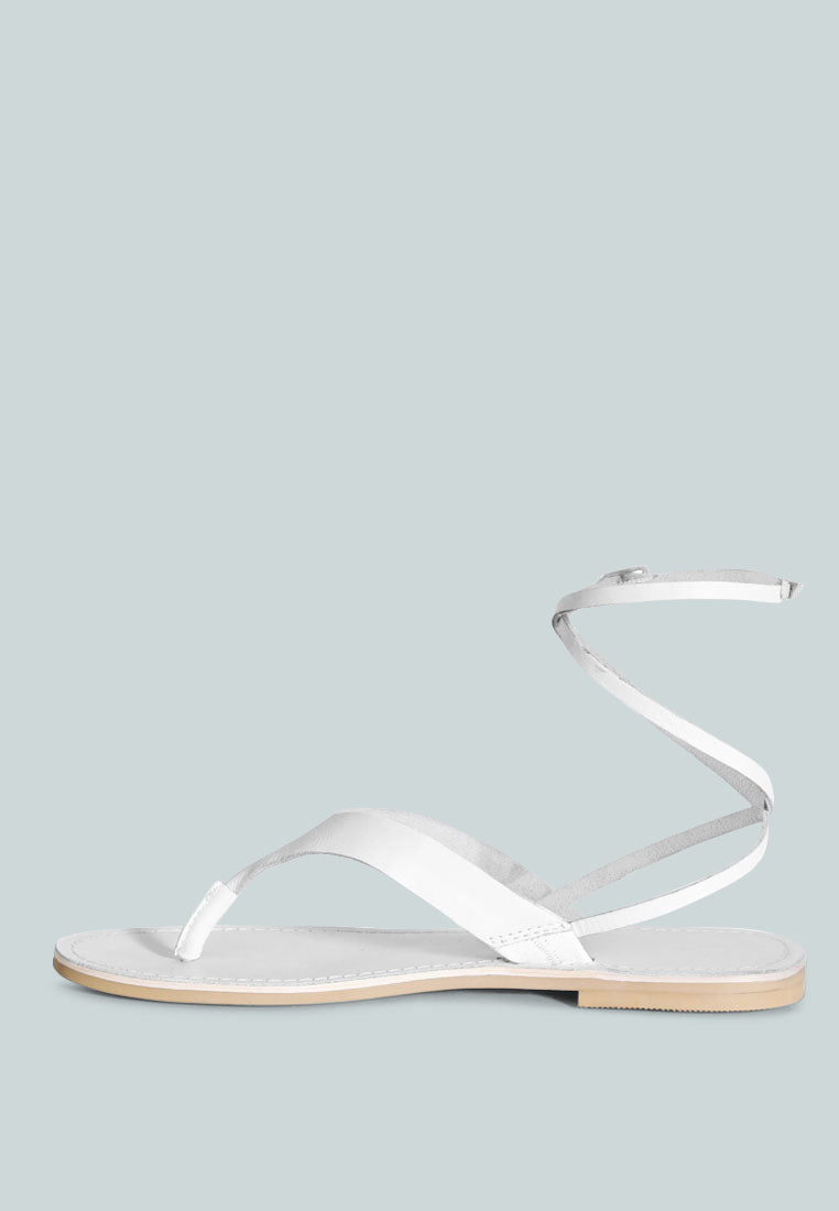 wrap-up tie around flat sandals by ruw#color_white