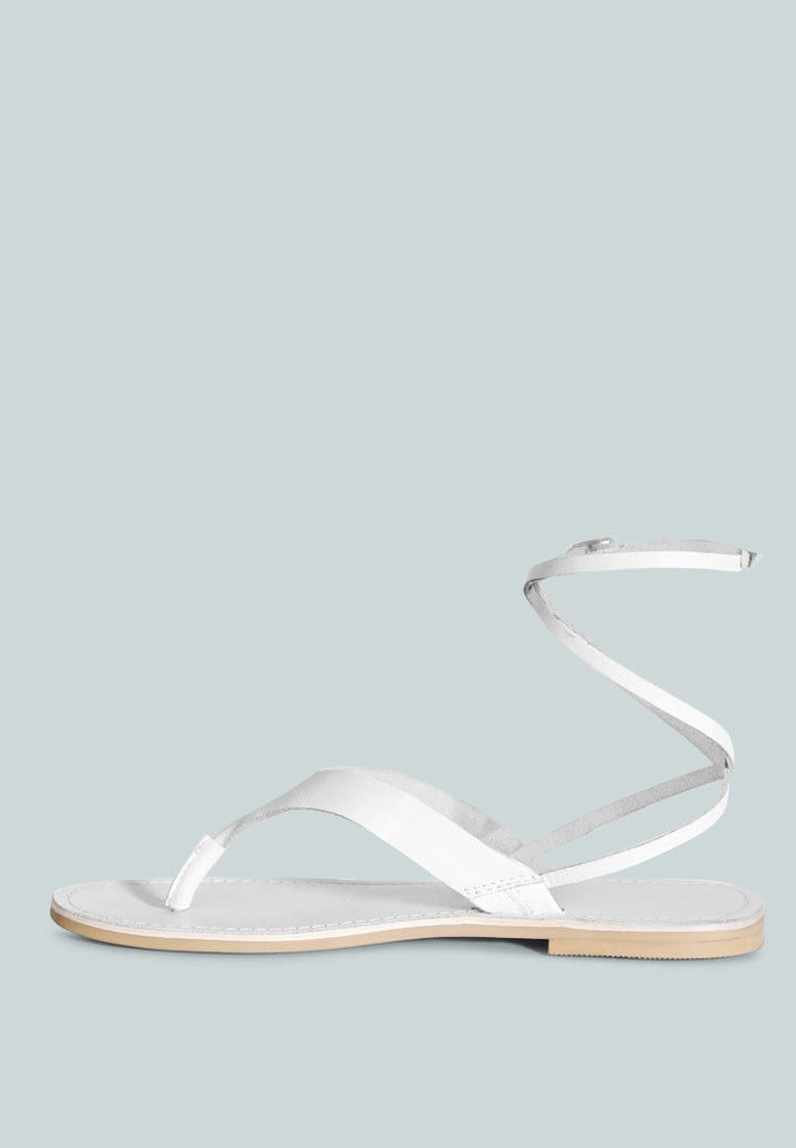 wrap-up tie around flat sandals by ruw#color_white