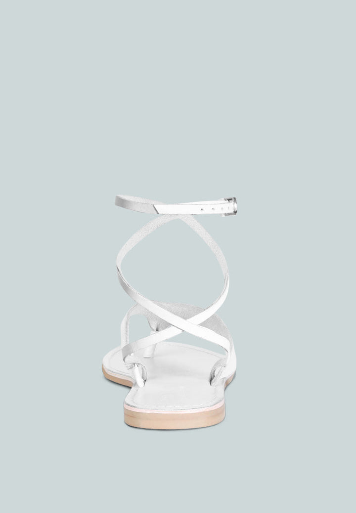 wrap-up tie around flat sandals by ruw#color_white