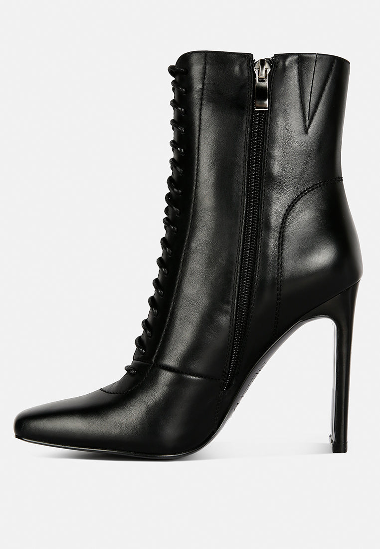 wyndham lace up leather ankle boots by ruw#color_black
