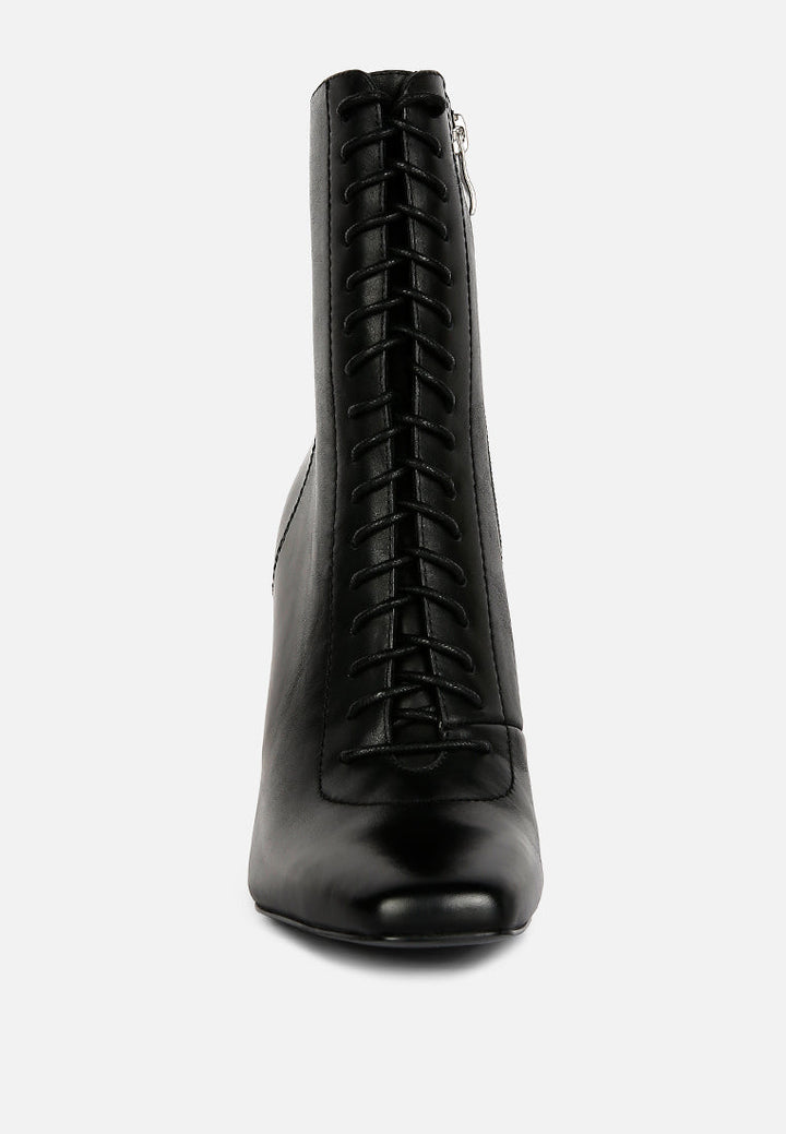 wyndham lace up leather ankle boots by ruw#color_black