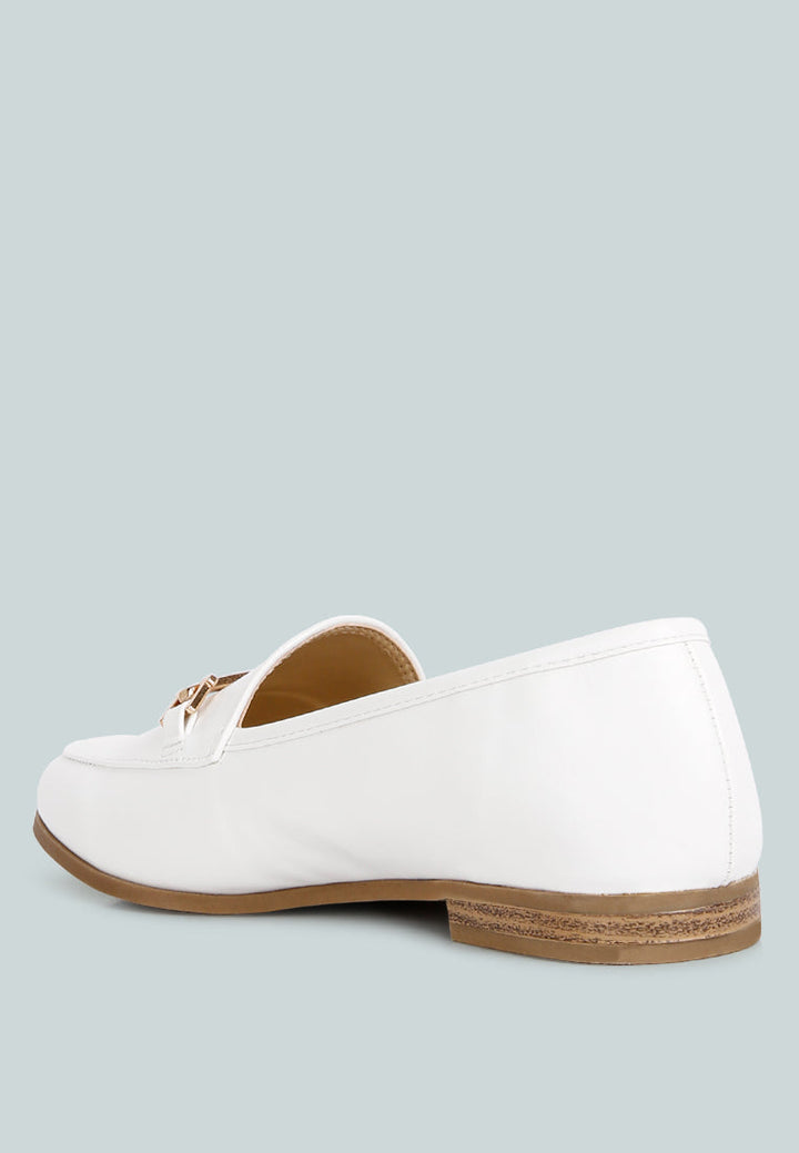 zaara solid faux suede loafers by ruw#color_white