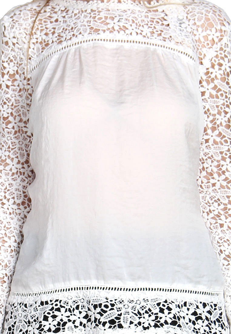 full sleeve casual lace top#color_white