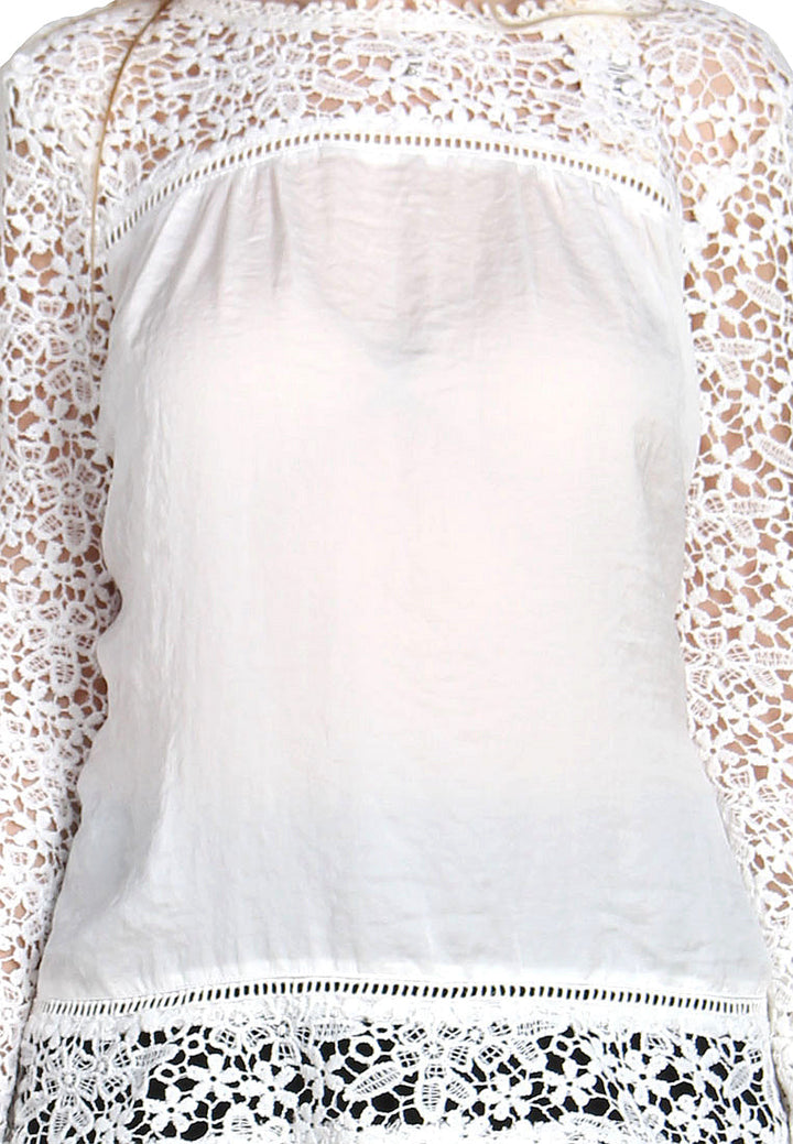 full sleeve casual lace top#color_white