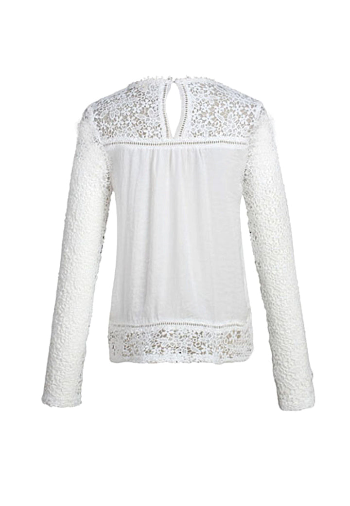 full sleeve casual lace top#color_white