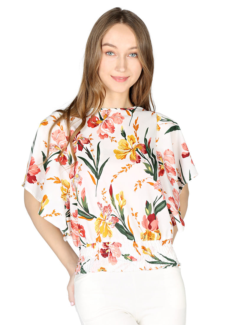 high neck batwing top#color_white