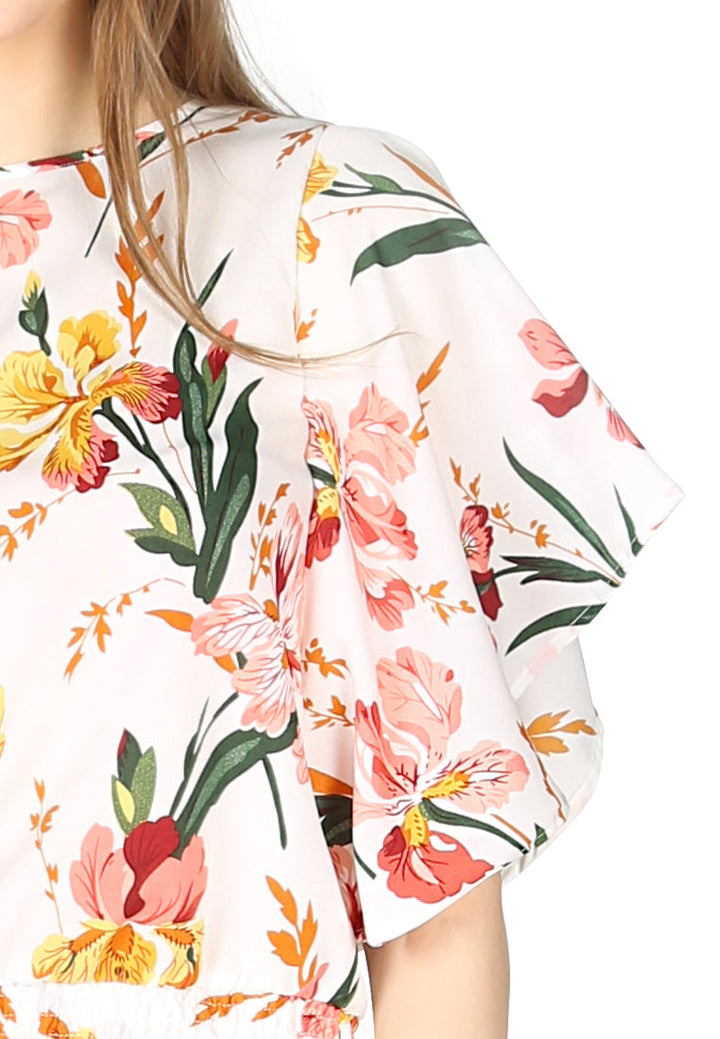 high neck batwing top#color_white