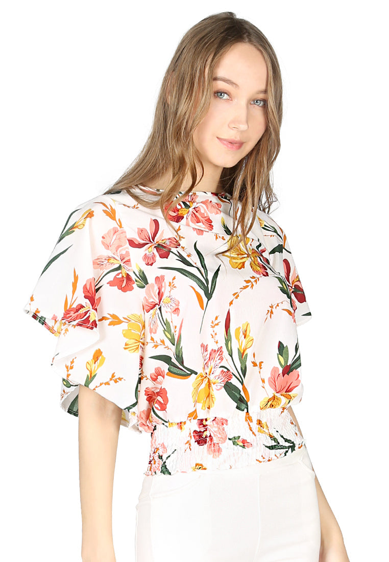high neck batwing top#color_white