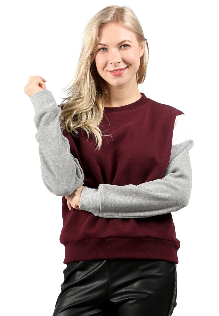 color block sweatshirt#color_wine