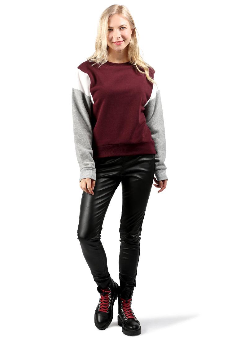 color block sweatshirt#color_wine