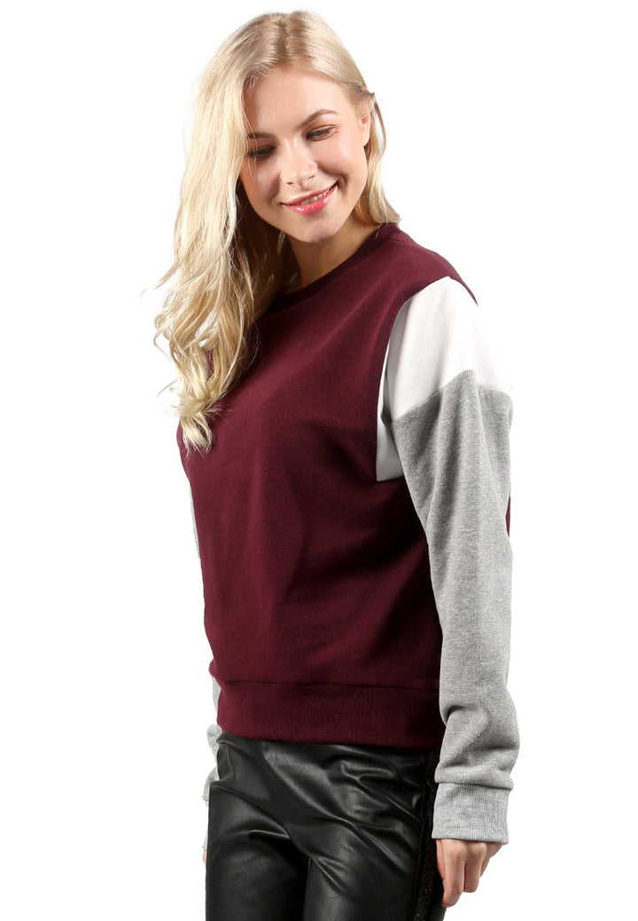 color block sweatshirt#color_wine