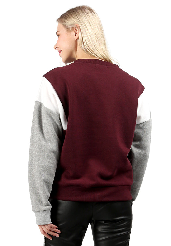 color block sweatshirt#color_wine