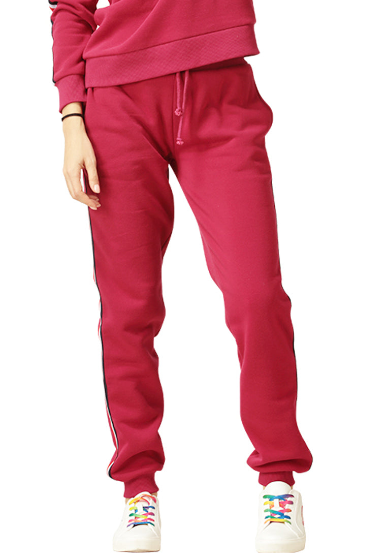 Drawstring Joggers#color_wine