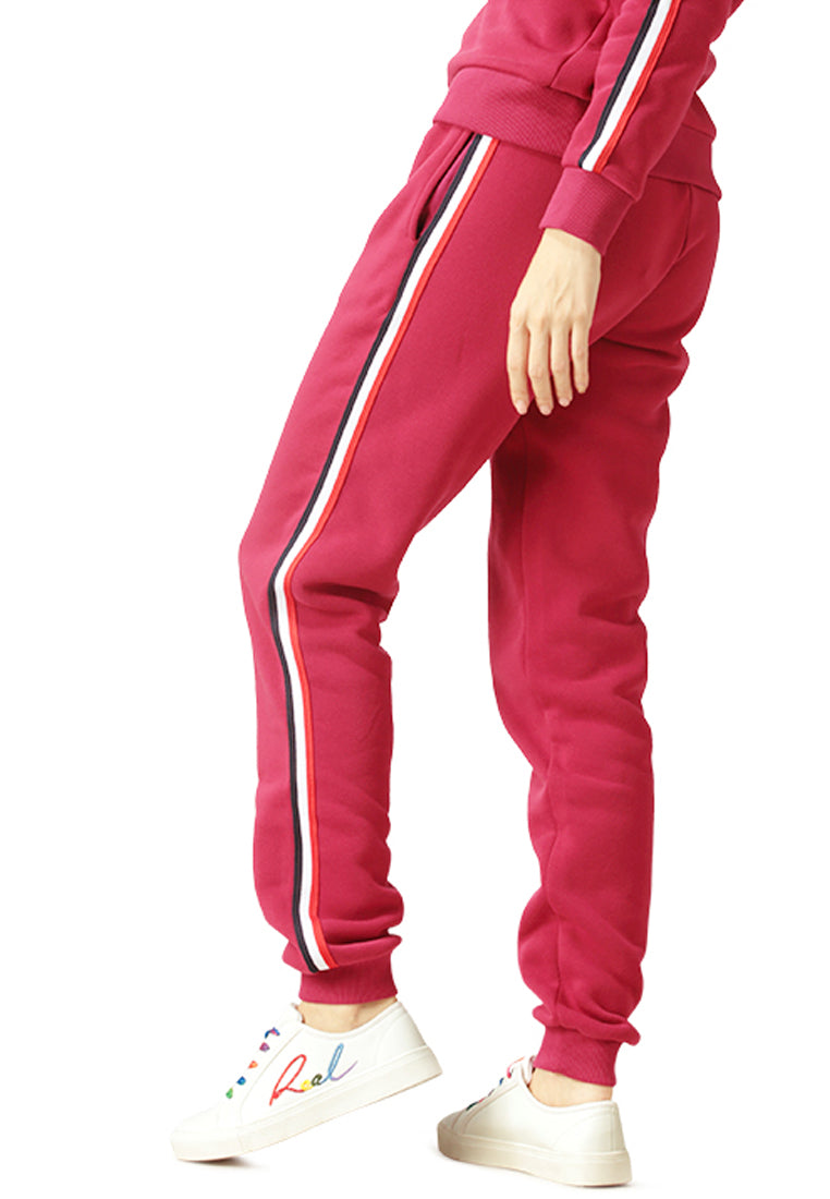 Drawstring Joggers#color_wine