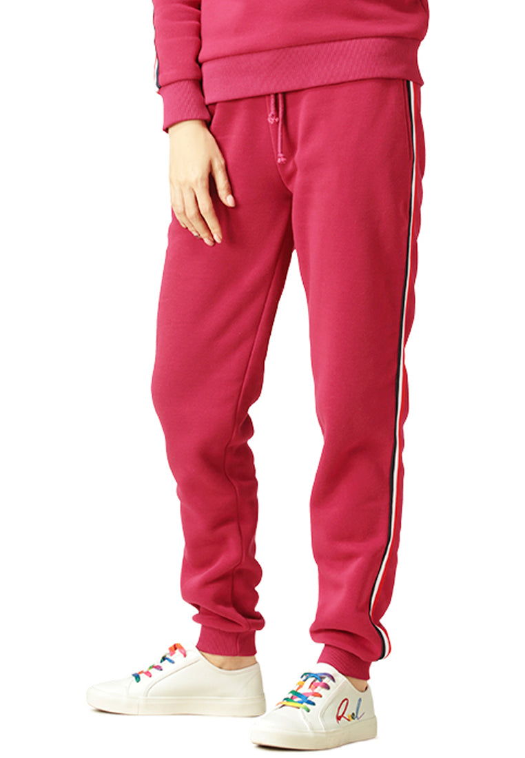 Drawstring Joggers#color_wine