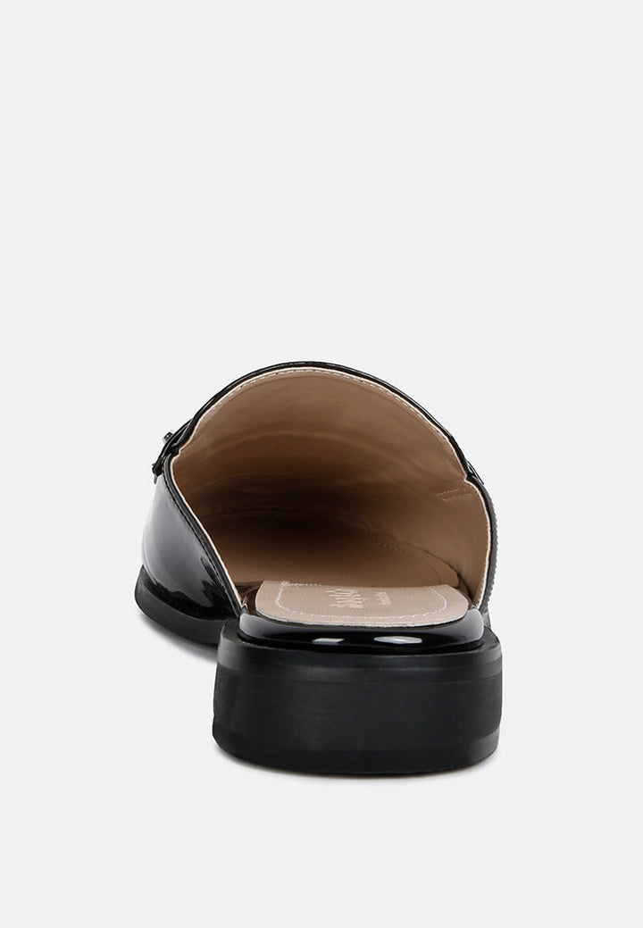 yashta patent studded flat mules by ruw#color_black