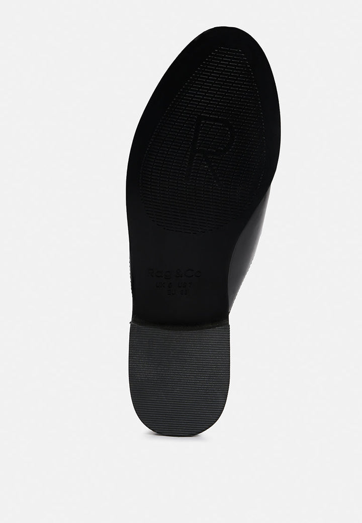 yashta patent studded flat mules by ruw#color_black