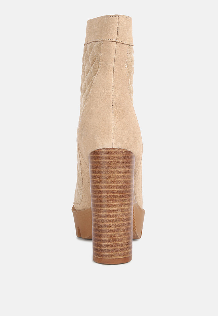 yoko fine suede quilted ankle boots by ruw#color_beige