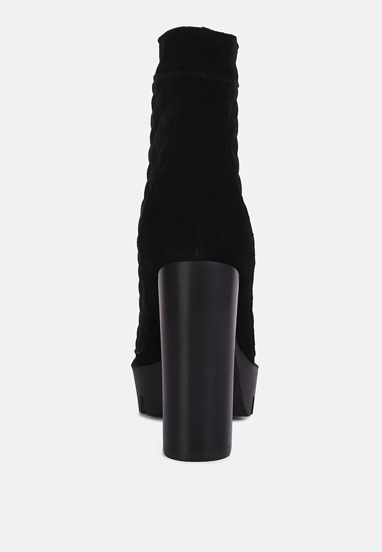 yoko fine suede quilted ankle boots by ruw#color_black