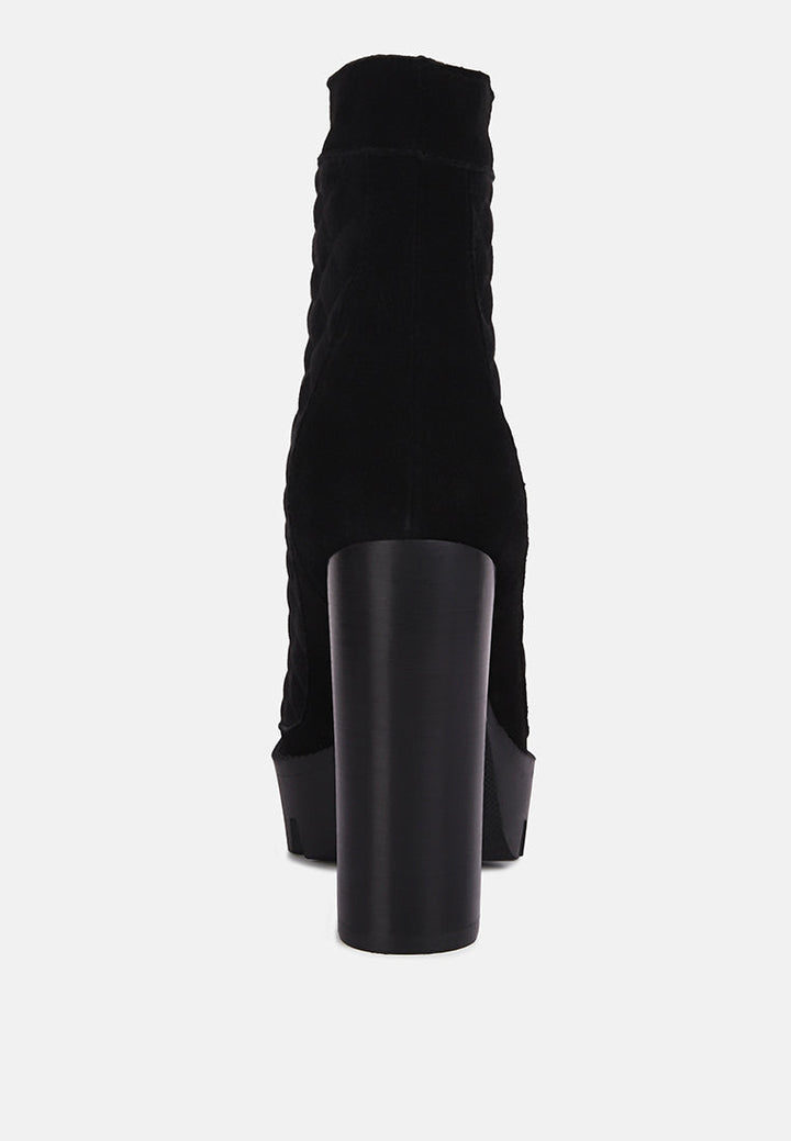 yoko fine suede quilted ankle boots by ruw#color_black
