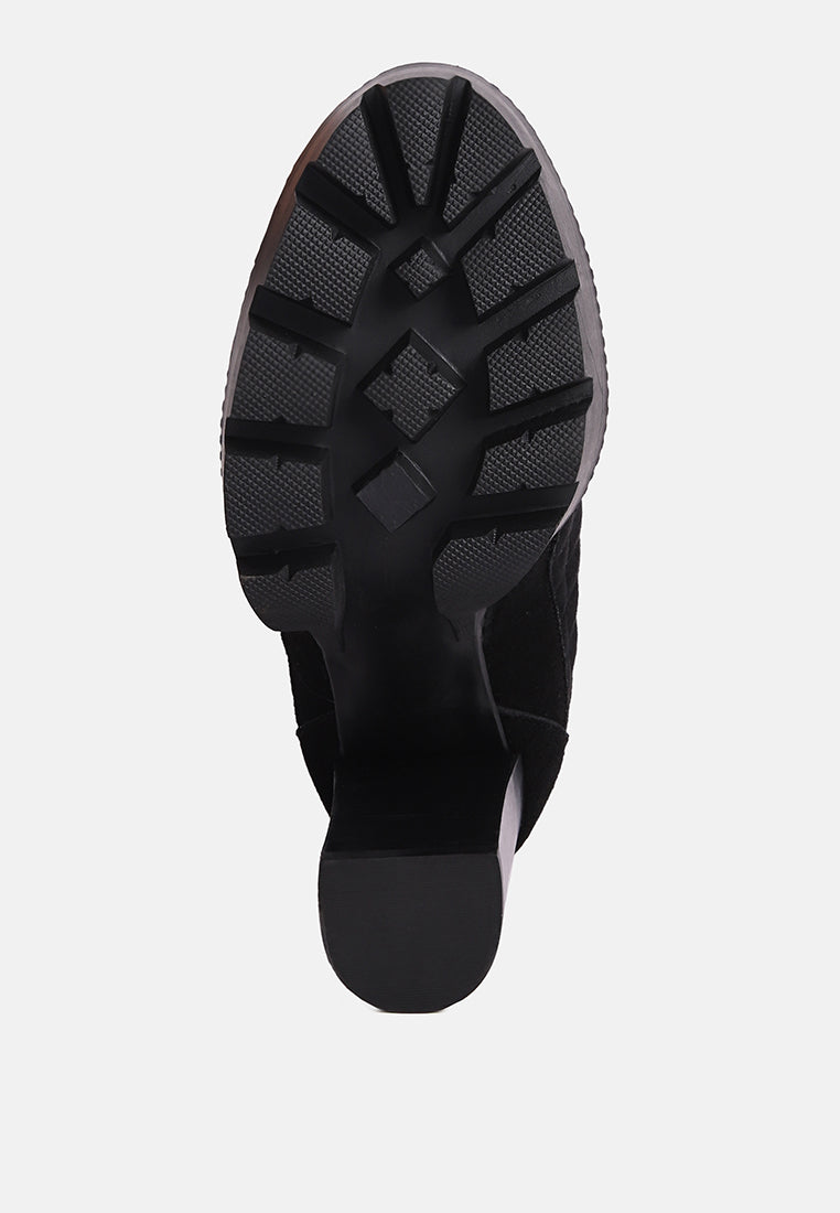 yoko fine suede quilted ankle boots by ruw#color_black