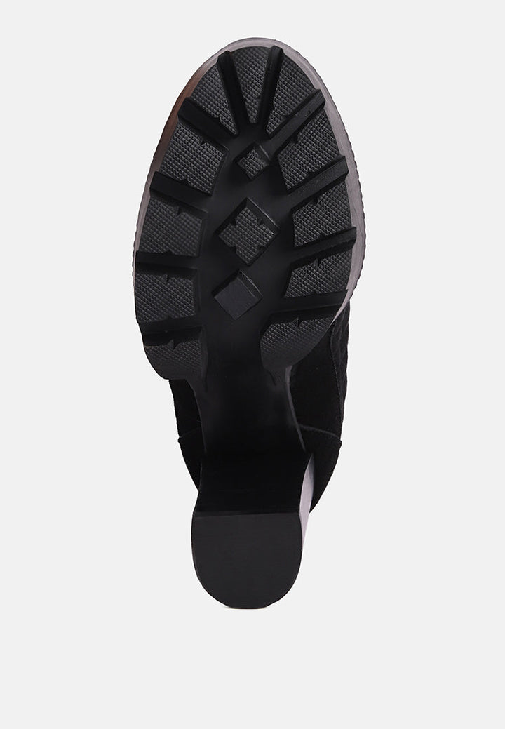 yoko fine suede quilted ankle boots by ruw#color_black