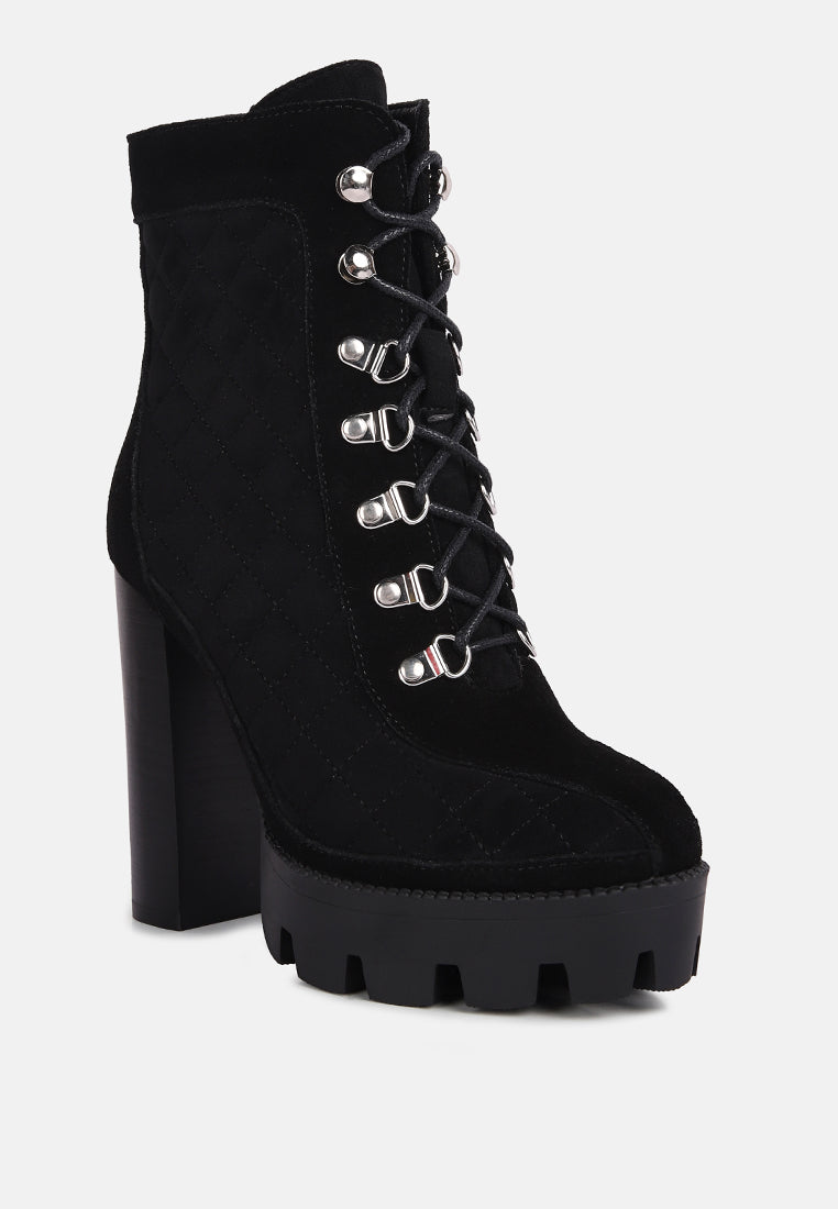 yoko fine suede quilted ankle boots by ruw#color_black