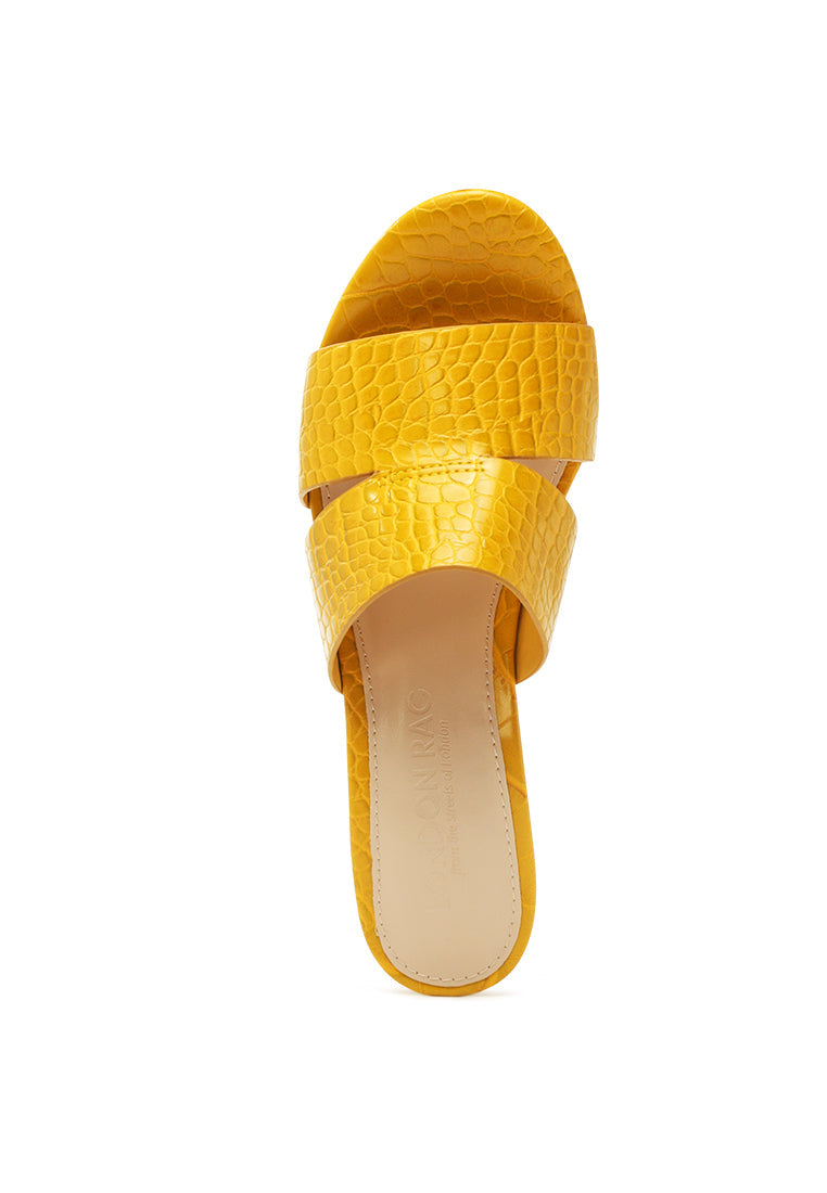belen croc print slip-on sandals#color_yellow