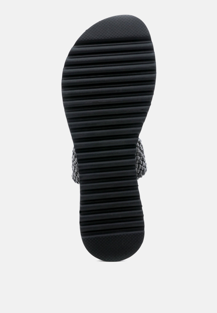 zina braided leather flat sandal by ruw#color_black
