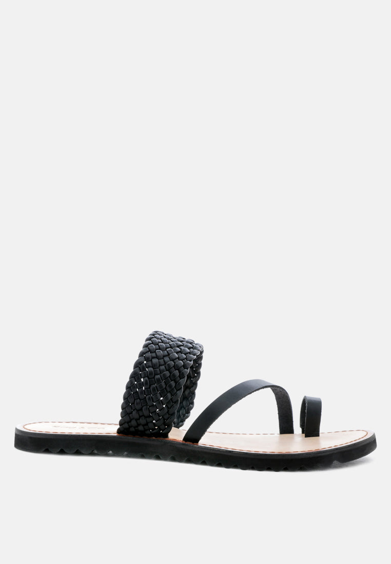 zina braided leather flat sandal by ruw#color_black