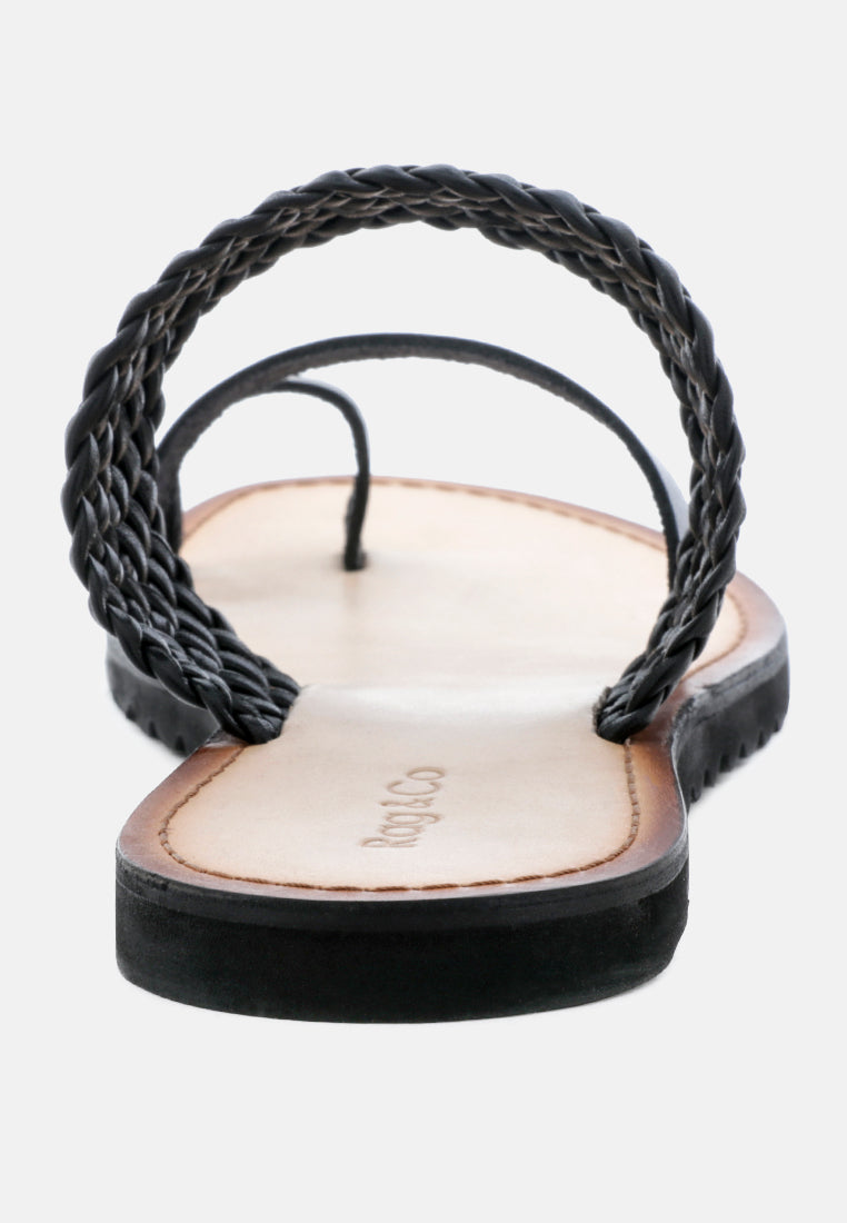 zina braided leather flat sandal by ruw#color_black
