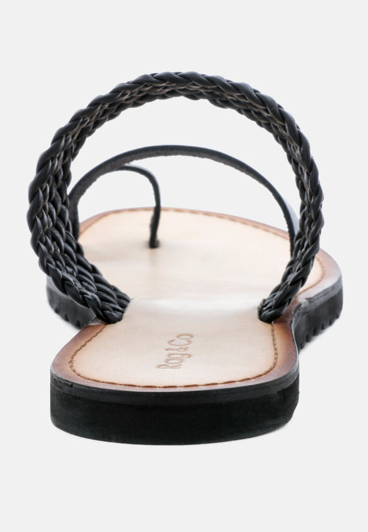 zina braided leather flat sandal by ruw#color_black