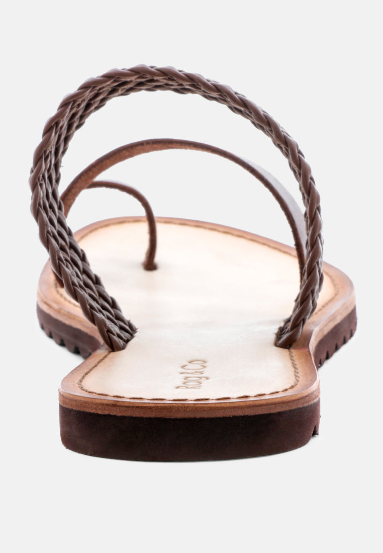 zina braided leather flat sandal by ruw#color_brown