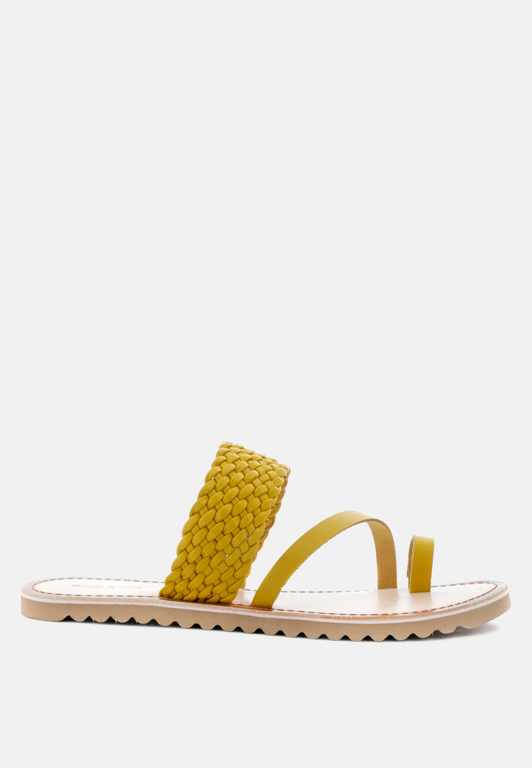 zina braided leather flat sandal by ruw#color_yellow