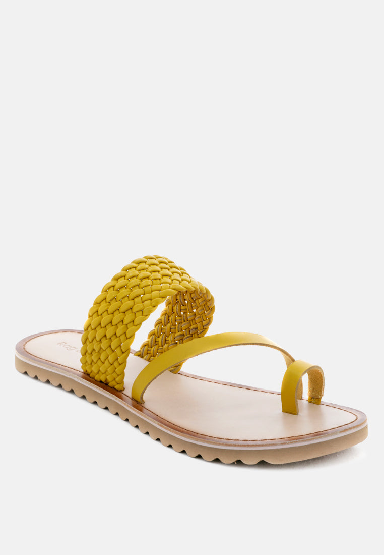 zina braided leather flat sandal by ruw#color_yellow