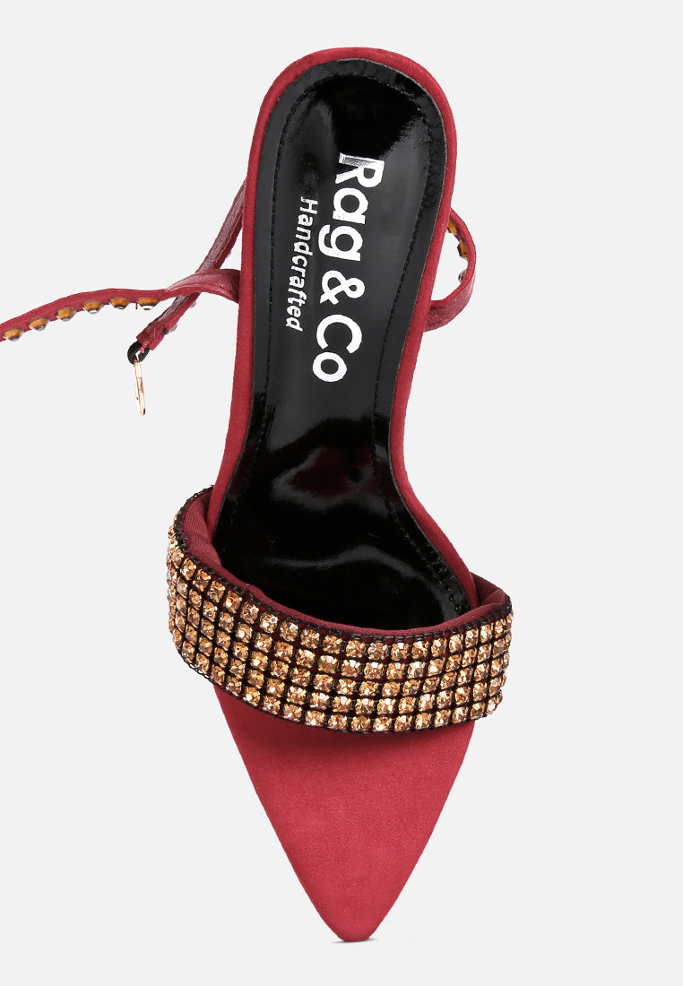 zurin black high heeled diamante sandals by ruw#color_burgundy
