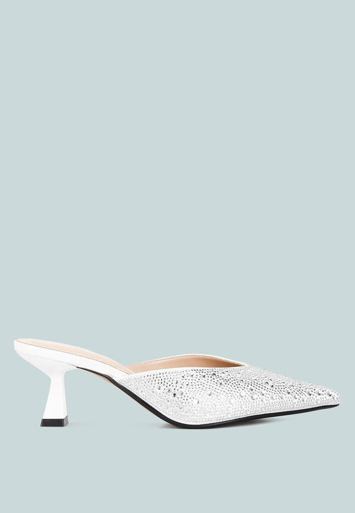 aldora rhinestones embellished satin mules by ruw#color_white