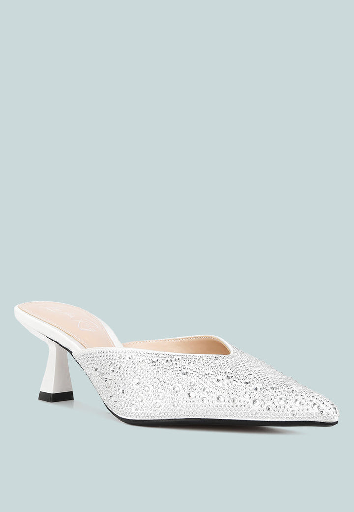 aldora rhinestones embellished satin mules by ruw#color_white