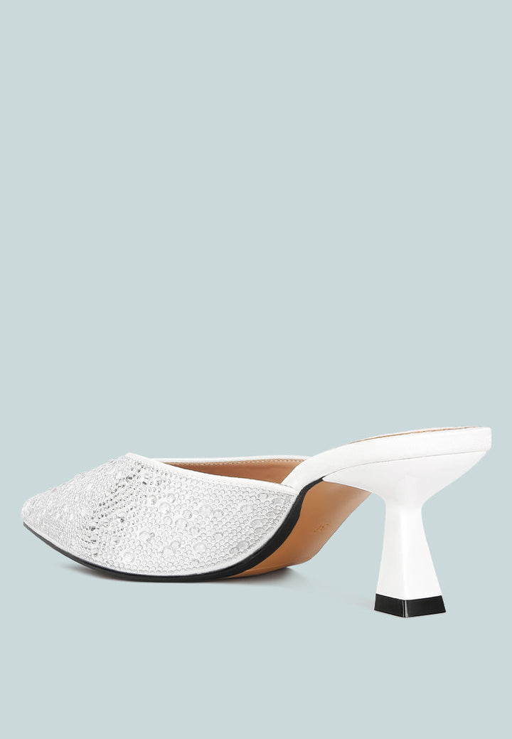 aldora rhinestones embellished satin mules by ruw#color_white