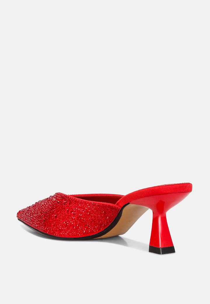 aldora rhinestones embellished satin mules by ruw#color_red