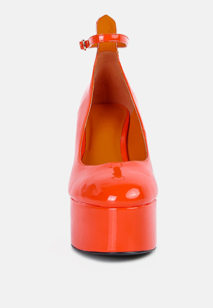 babe heaven patent pu sandals by ruw#color_orange
