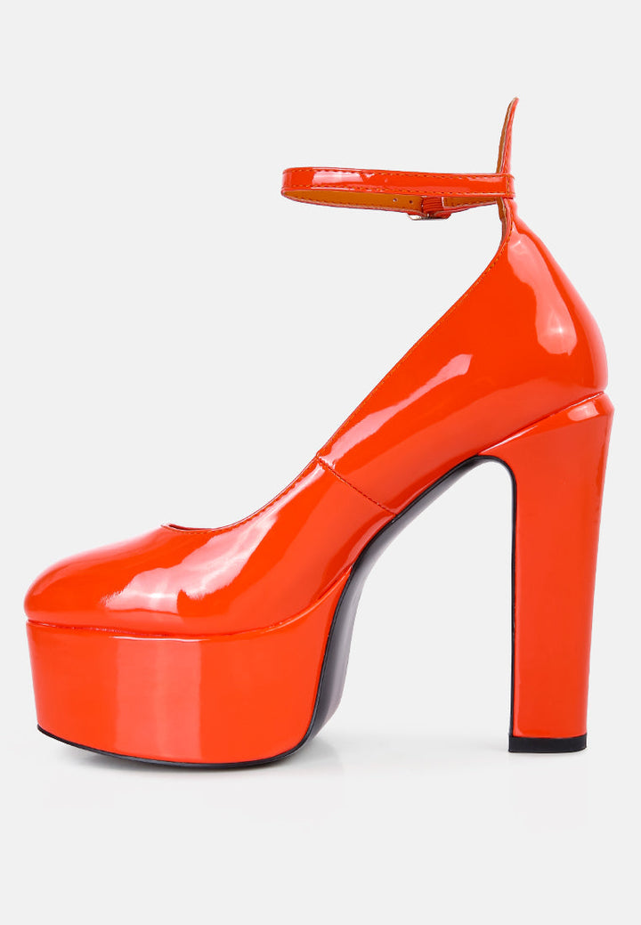 babe heaven patent pu sandals by ruw#color_orange