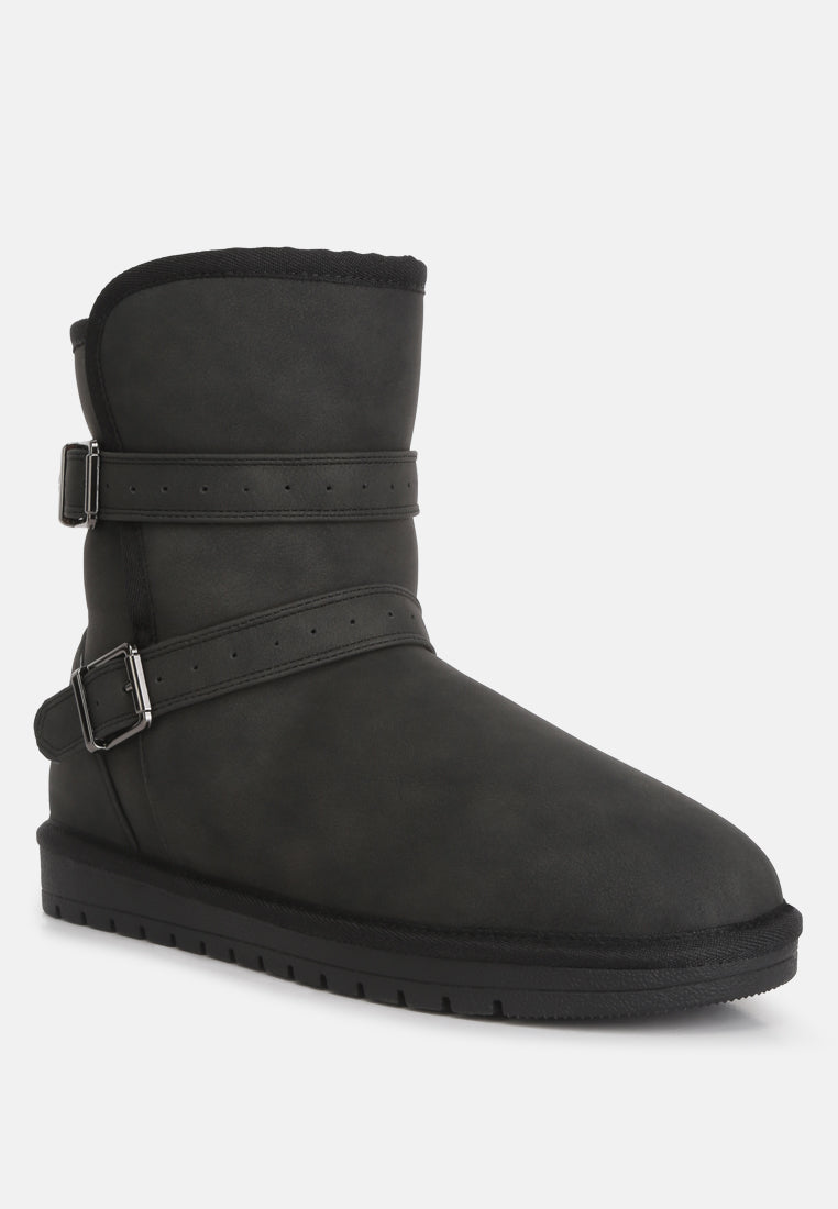 basil buckle strap detail boots by ruw#color_black