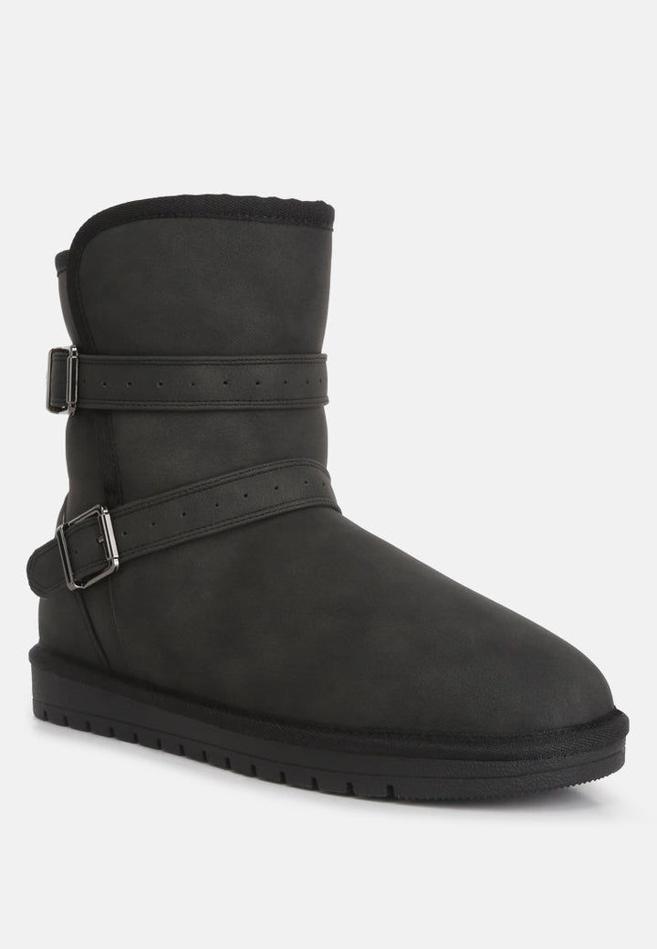 basil buckle strap detail boots by ruw#color_black